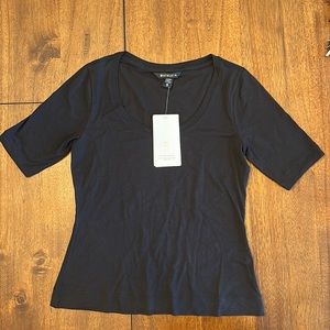 NWT Athleta Outbound Scoop Tee, Black, XS